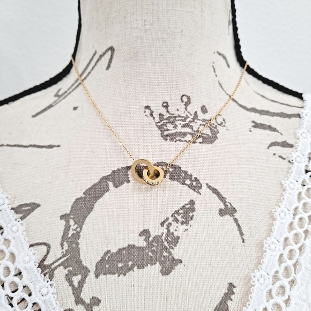 Gold tone pendant necklace Roman numerals boho Rhinestone dainty 💖2/$30